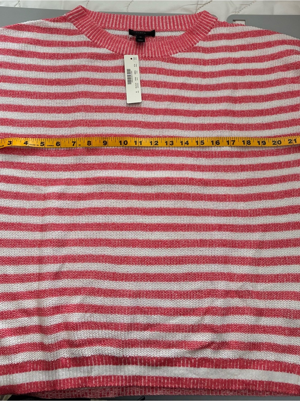 J. Crew Heather Striped Linen-blend Crewneck Sweater NWT